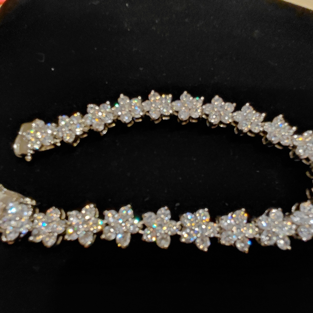 QVC - Elegant Silver Floral Bracelet - Picture 3 of 8